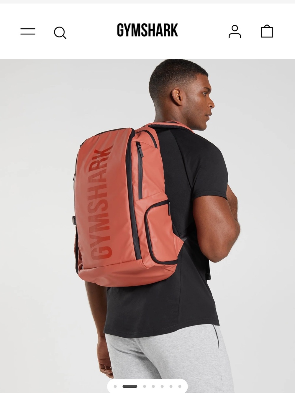 Gymshark Coral-Red Backpack with Black Trim - Picture 2 of 7